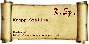 Knopp Szelina névjegykártya